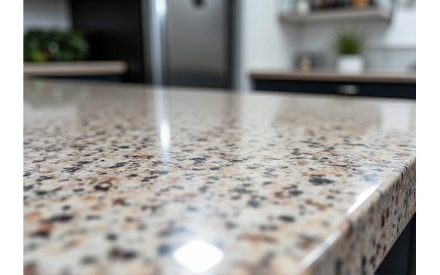After: Sparkling, clean granite countertop